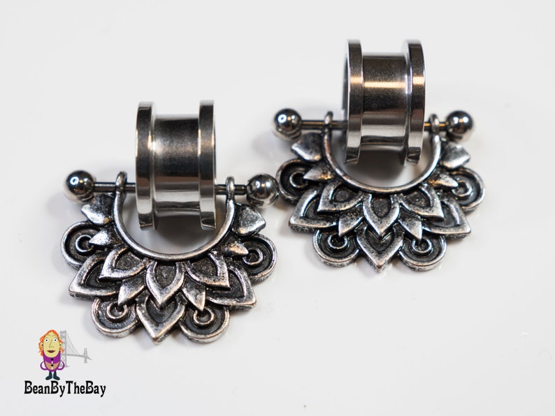 dangle plugs dangle ear tunnels stainless steel Etsy