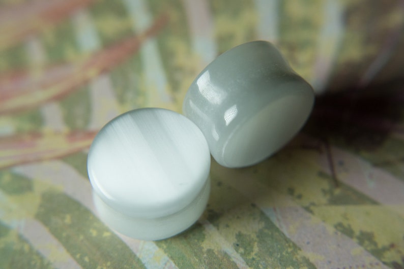 Cats Eye Stone Plug Double Flared Ear Plugs Multiple colors multiple sizes