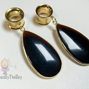 Gorgeous and elegant dangle plugs, dangle ear tunnels stainless steel double flare ear plugs, 2g - 5/8"