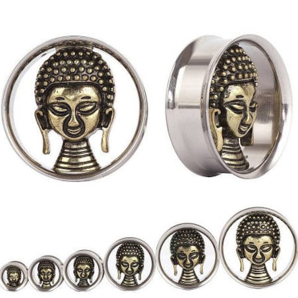 Gorgeous Buddha ear plugs, double flare ear plugs 00g - 10mm, 12mm, 14mm, 16mm, 18mm, 20mm, 22mm, 25mm