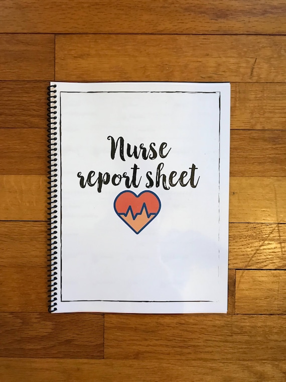 Nurse Report Notebook Etsy