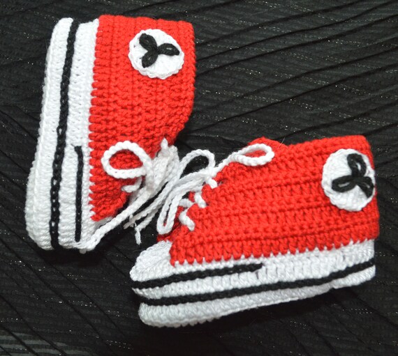 red baby converse