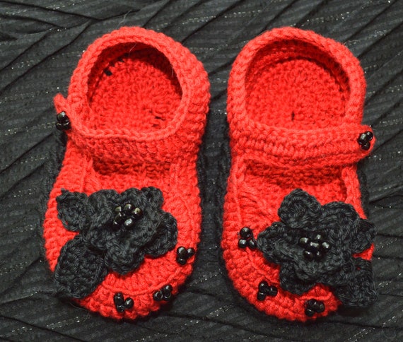 red baby booties