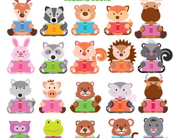 Cute Woodland Animal Digital Stickers Woodland Animal Planner Clipart Woodland Animal Clipart for Party Decor Scrapbooking Digital Printable