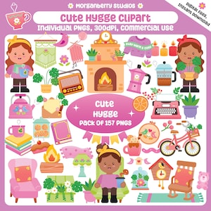 Cute Hygge Clipart, Cozy Sweater PNG, Hygge Candles, Hygge Winter Clipart, Self-care Clipart, Hygge Print, Hygge Stickers, Hygge Art Decor