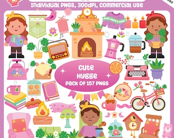 Cute Hygge Clipart, Cozy Sweater PNG, Hygge Candles, Hygge Winter Clipart, Self-care Clipart, Hygge Print, Hygge Stickers, Hygge Art Decor