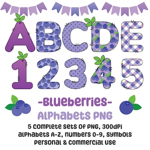 Alfabeto di mirtilli in formato PNG, lettere scarabocchiate di mirtilli, alfabeti di frutta estiva, lettere scarabocchiate di frutta, sublimazione di frutta estiva, alfabeti PNG