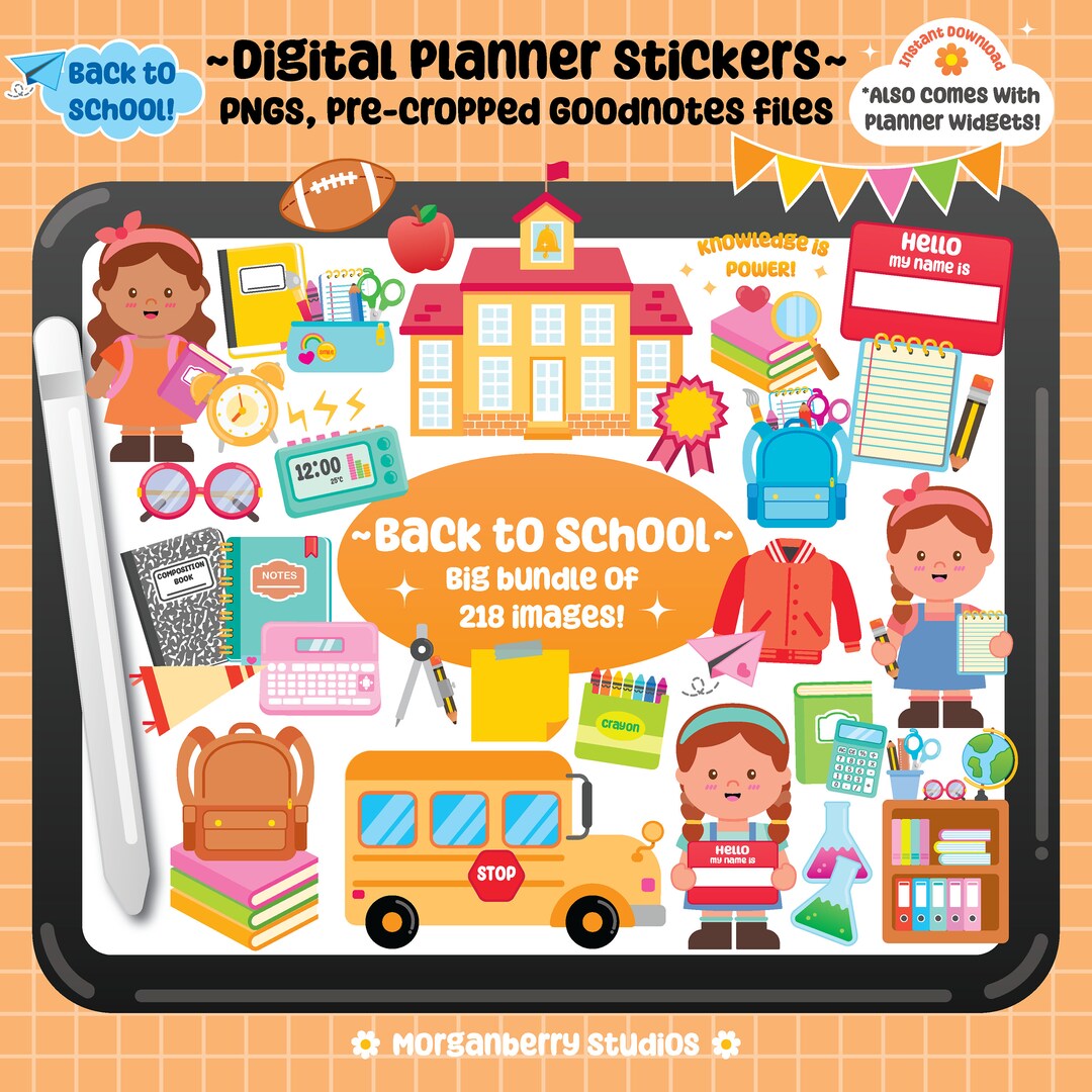 Back to School Digital Sticker for Goodnotes, Goodnotes Sticker, School ...