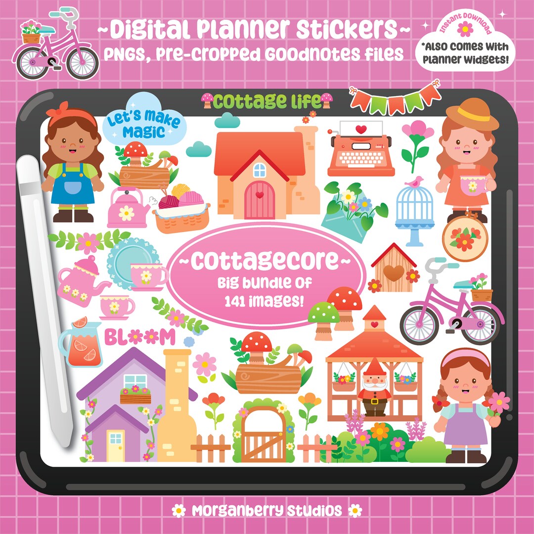 Cottagecore Digital Sticker for Goodnotes, Goodnotes Sticker, Cute ...