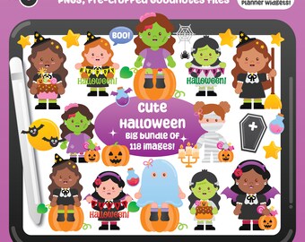 Cute Halloween Stickers for Goodnotes Digital Halloween Journal Stickers for Happy Halloween Clipart for Halloween Party Decor Stickers PNG