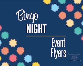 Bingo Night Event Flyers | PTO | PTA | School Event | Editable PDF | Editable Powerpoint | Bingo