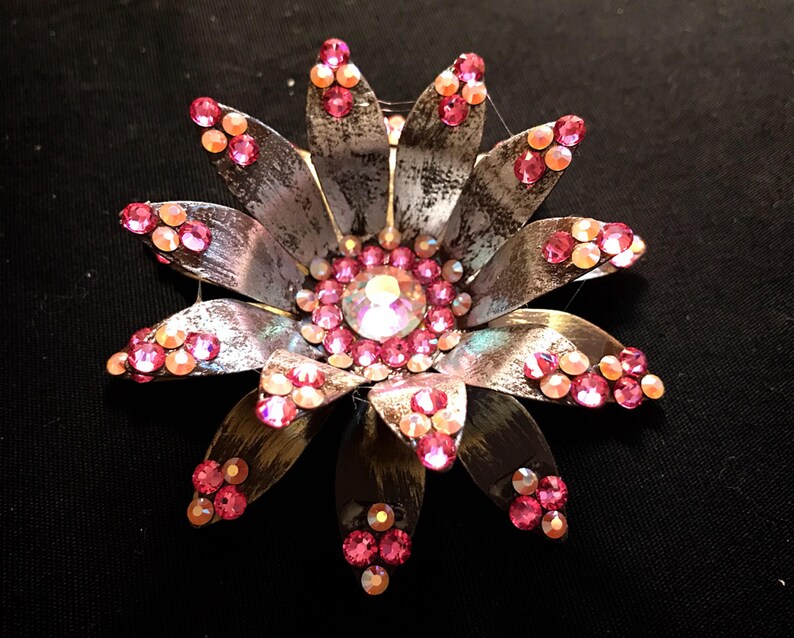 Blinged Out Sun Flower Magnet--One of a Kind