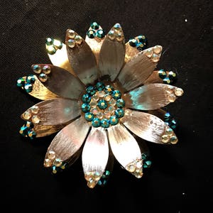 Blinged Out Sun Flower Magnet--One of a Kind