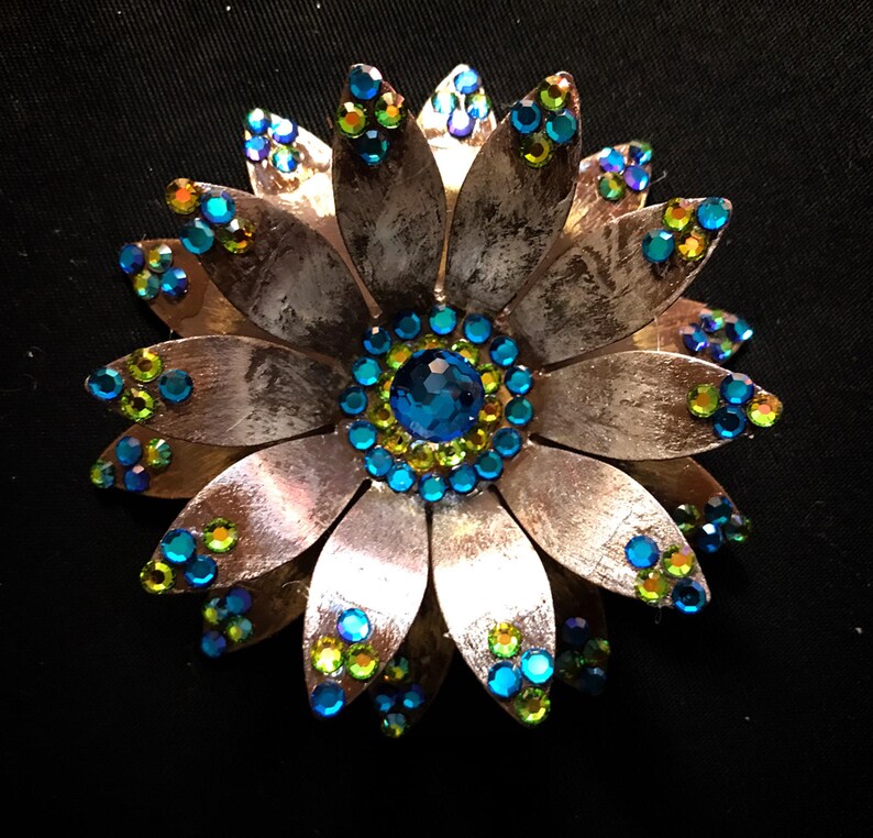 Blinged Out Sun Flower Magnet--One of a Kind