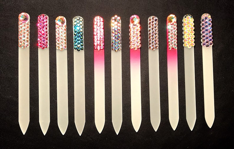 Hand Crystallized Glass Nail Files Etsy