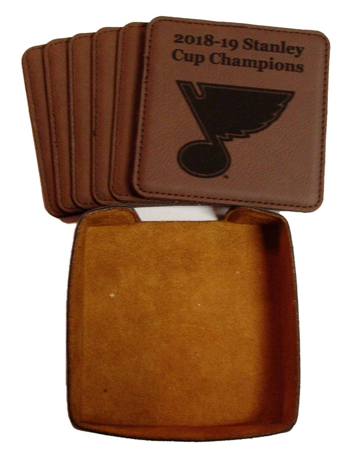 St Louis Blue 2019 Stanley Cup Champions Six Leather Coaster 