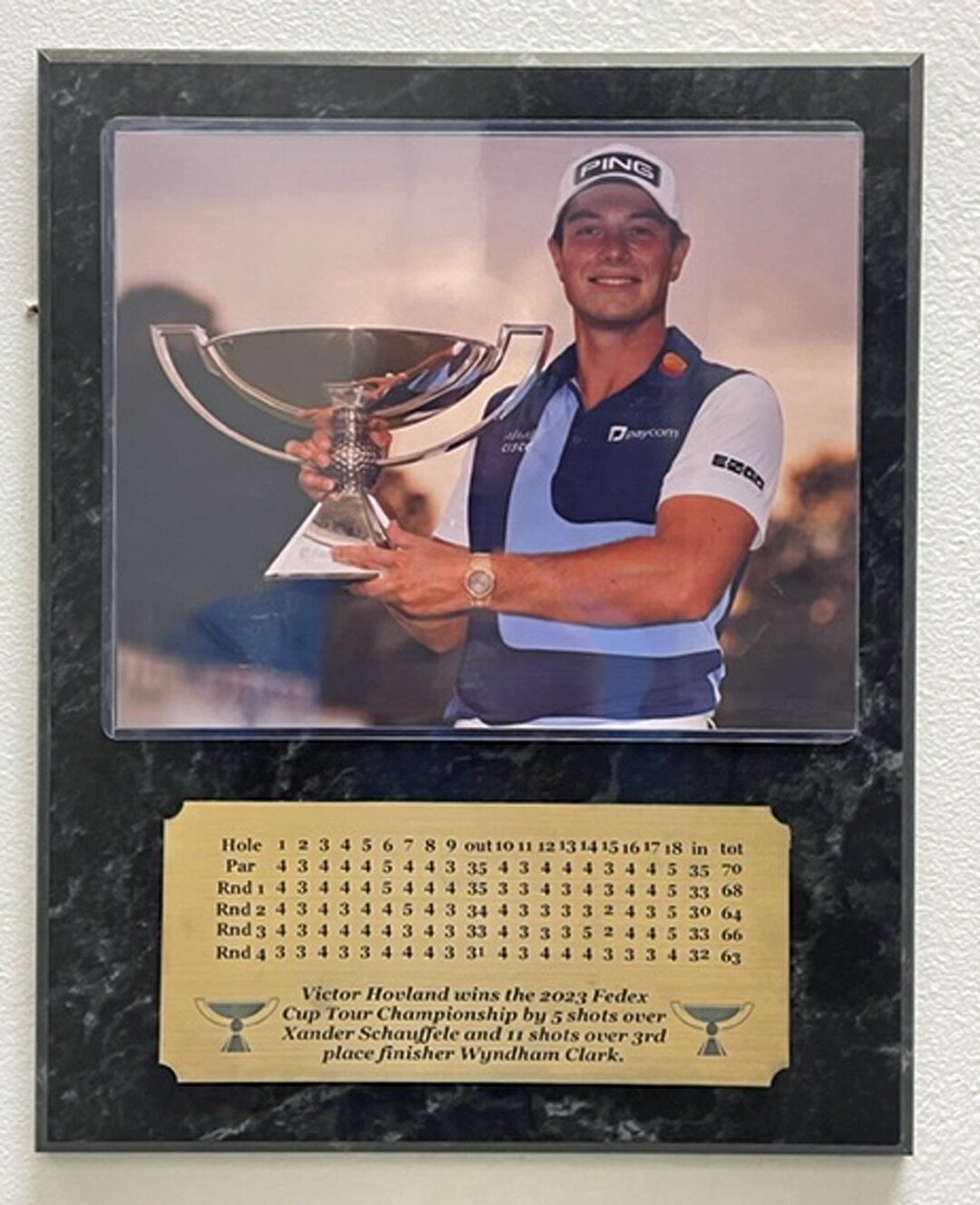 Victor Hovland 2023 Fedex Cup Champion 8x10 Photo Plaque With Engraved