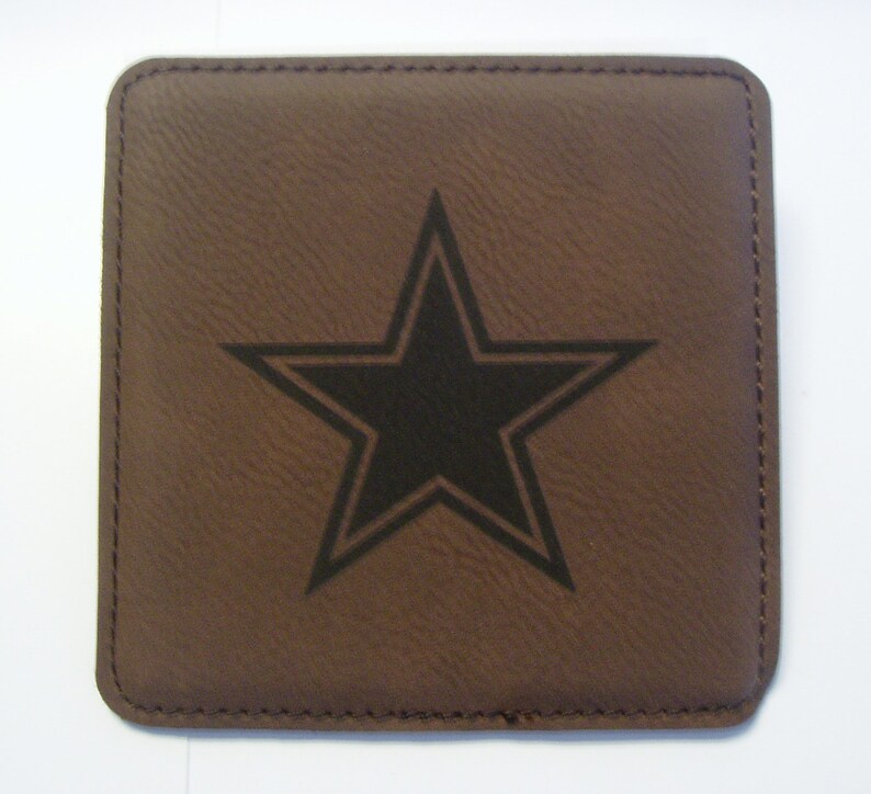 Set of 6 Dallas Cowboys Laser Engraved Leatherette Coasters in Etsy