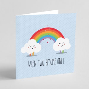 Two become one // wedding card  // engagement card // congratulations card // same sex Greeting card