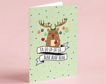 Fa la la la la / cheeky pun card / festive card / Christmas card
