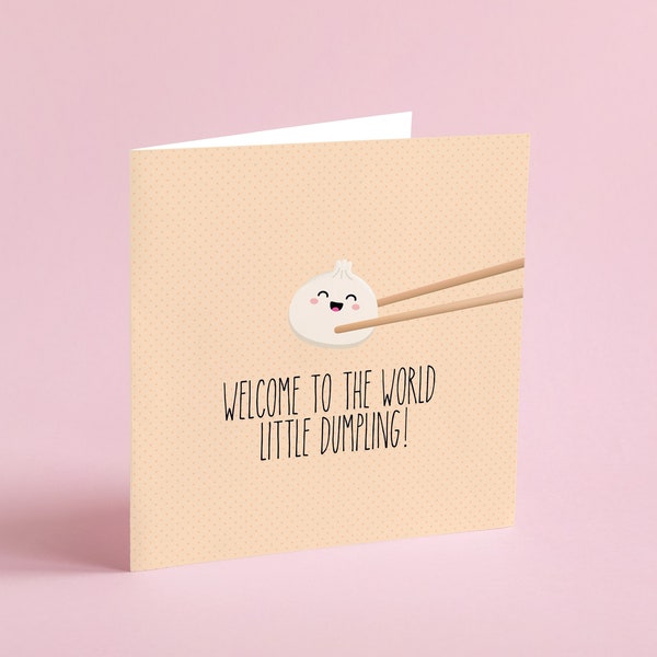 New baby greeting card // little dumpling card // baby boy // baby girl