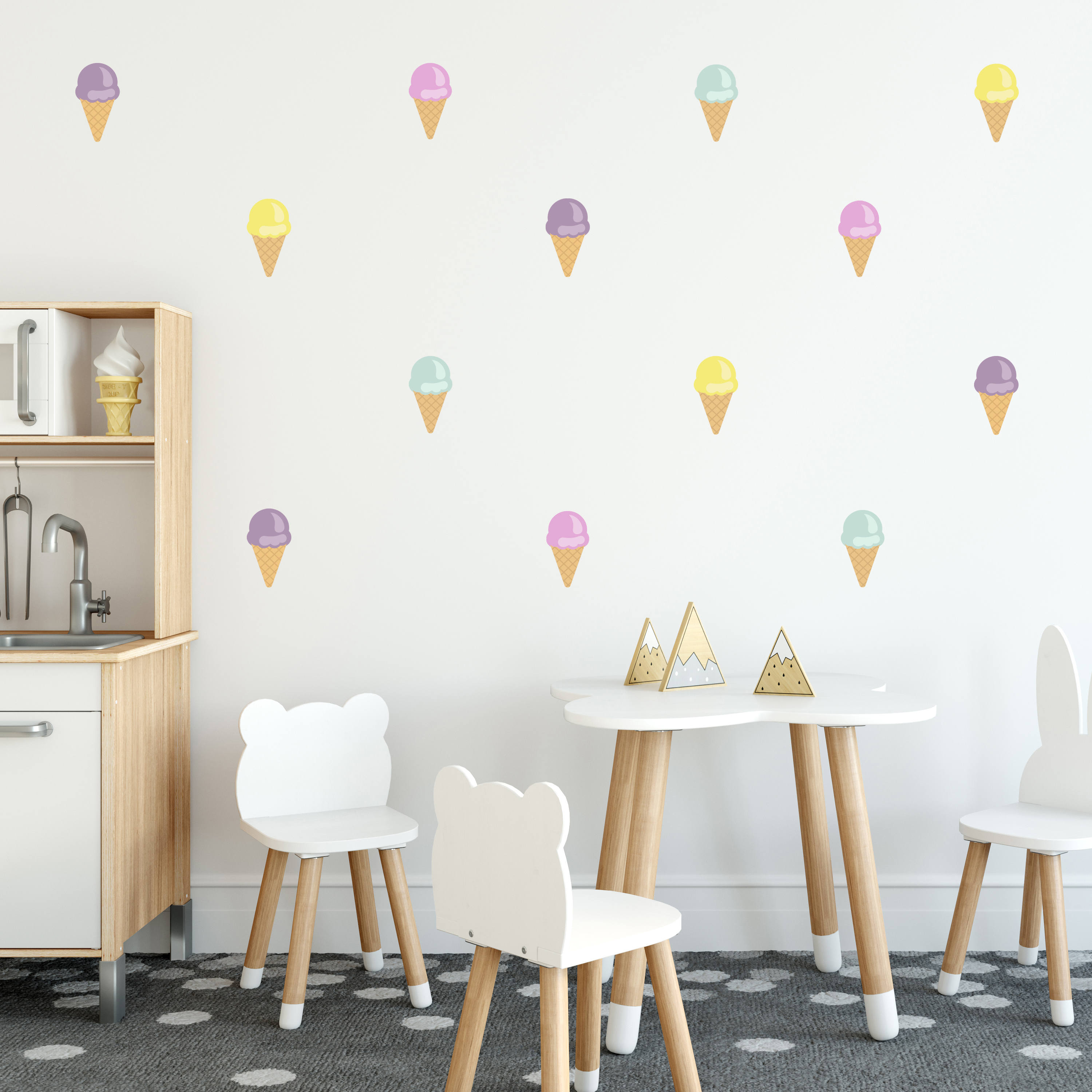 Ice cream wall decals // wall stickers // bright ice creams // | Etsy