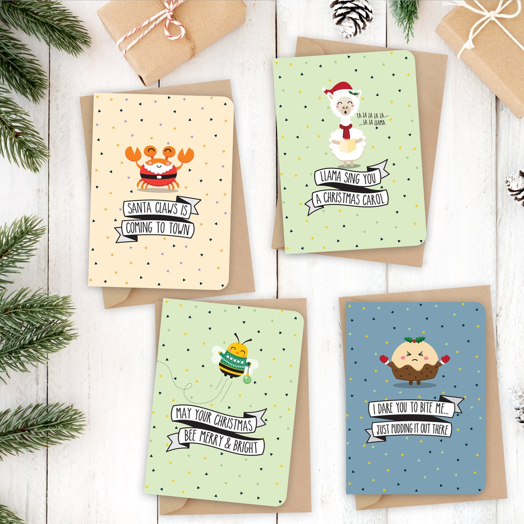 8 Pack of Christmas Cards DESIGN 2 X 4 DESIGNS - Etsy