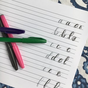 LEFTY BUNDLE | Uppercase and Lowercase Modern Calligraphy Practice Sheets