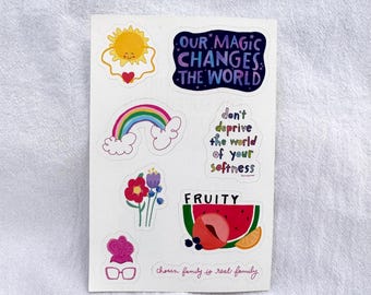 Sticker sheet! rainbow magic sticker sheet | queer stickers
