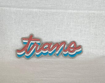 trans iron-on embroidered patch