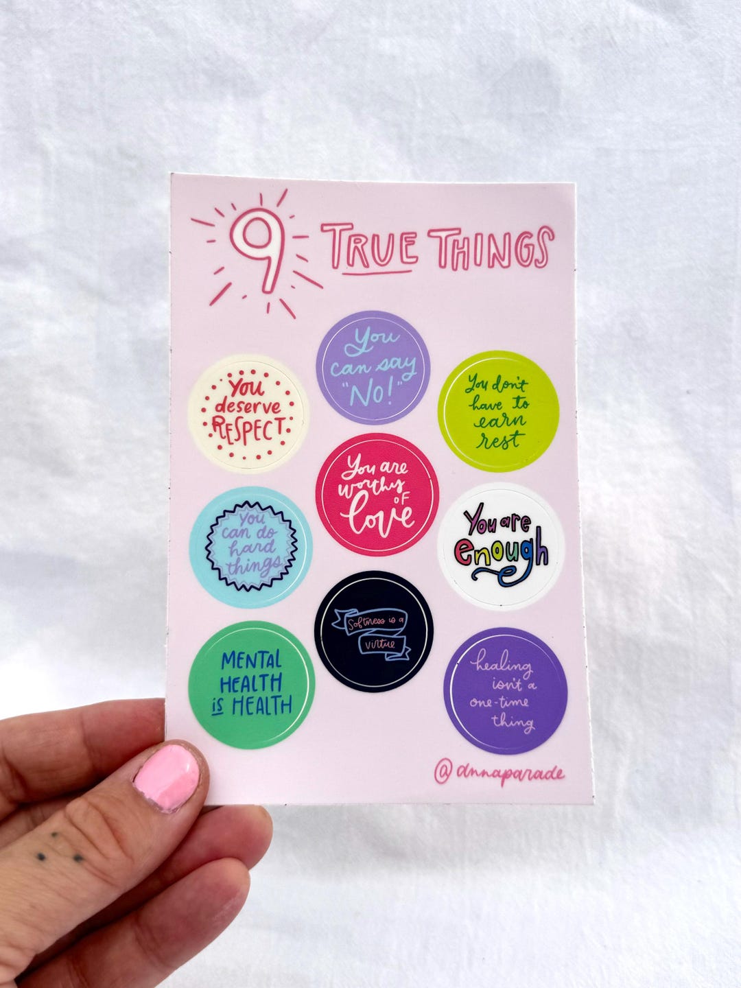 True Dat Stickers Sticker Sheet! 9 True Things Vinyl Sticker Sheet - Nine 1” Stickers ...