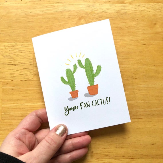 Card You Re Fan Cactus Punny Cactus Card Etsy Singapore
