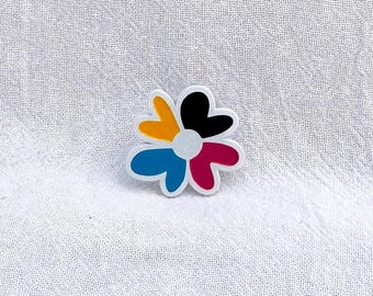 Pin! Poly Pride | One and a quarter inch enamel pin | soft enamel