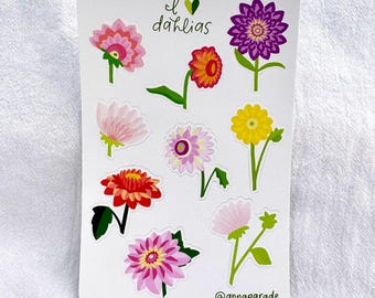 Sticker sheet! I heart dahlias sticker sheet
