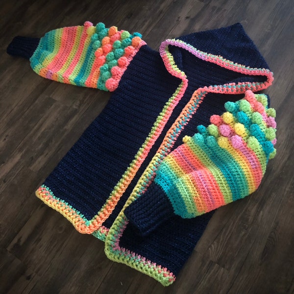 Retro Rainbow Cardi Pattern