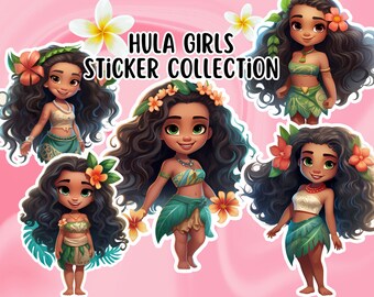 Hula Girl Sticker Collection 1