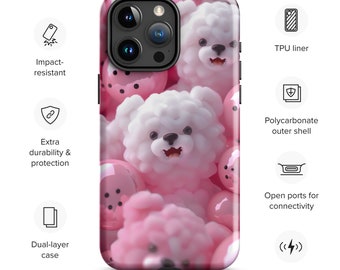 Pink Bear Tough Case for iPhone®  durable phone case, baby themed phone case, iPhone, iPhone pro, iPhone mini, iPhone plus