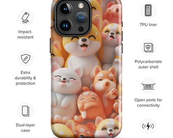 Mochi Cat Tough Case for iPhone® Cat themed durable phone case, iPhone, iPhone pro, iPhone mini, iPhone plus