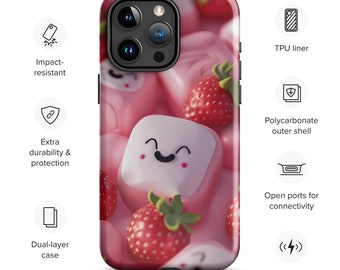 Kawaii Mochi Tough Case for iPhone® iPhone, iPhone pro, iPhone mini, iPhone plus, pink phone case, cute phone case, girls phone case