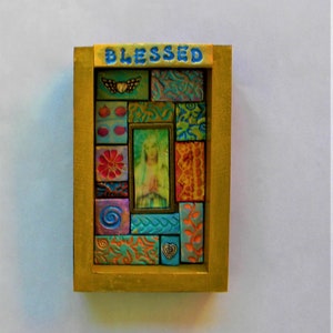 Virgin Mary wall plaque mini shrine