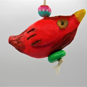 Cute shabby chic bird ornament folk art