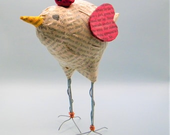Whimsical paper bird 3D sculpture