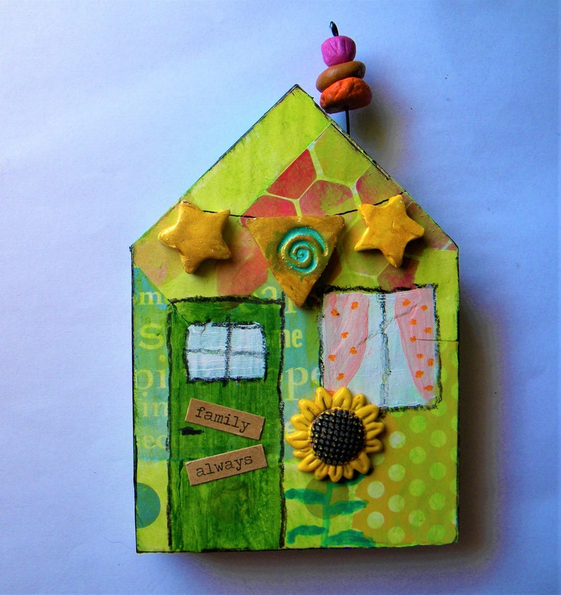 Whimsical Wooden Art House Home Decor Etsy