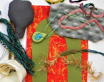 Cloth Doll Sewing Pattern, Spirit Talisman Kit, 12" mostly No-Sew | Handmade with a Hand-Painted Clay Face