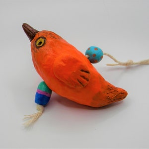 Cute shabby chic bird ornament folk art