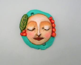 Spirit doll face for doll assemblage