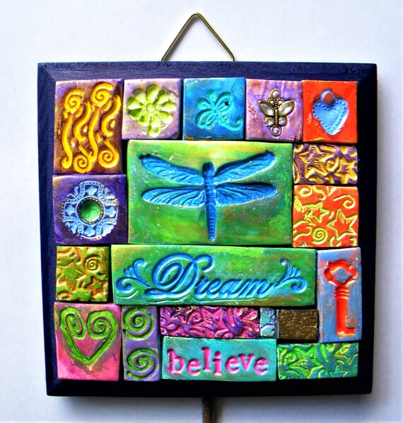 Wall Hook Polymer Clay Mosaic Art Decor Key Image 0