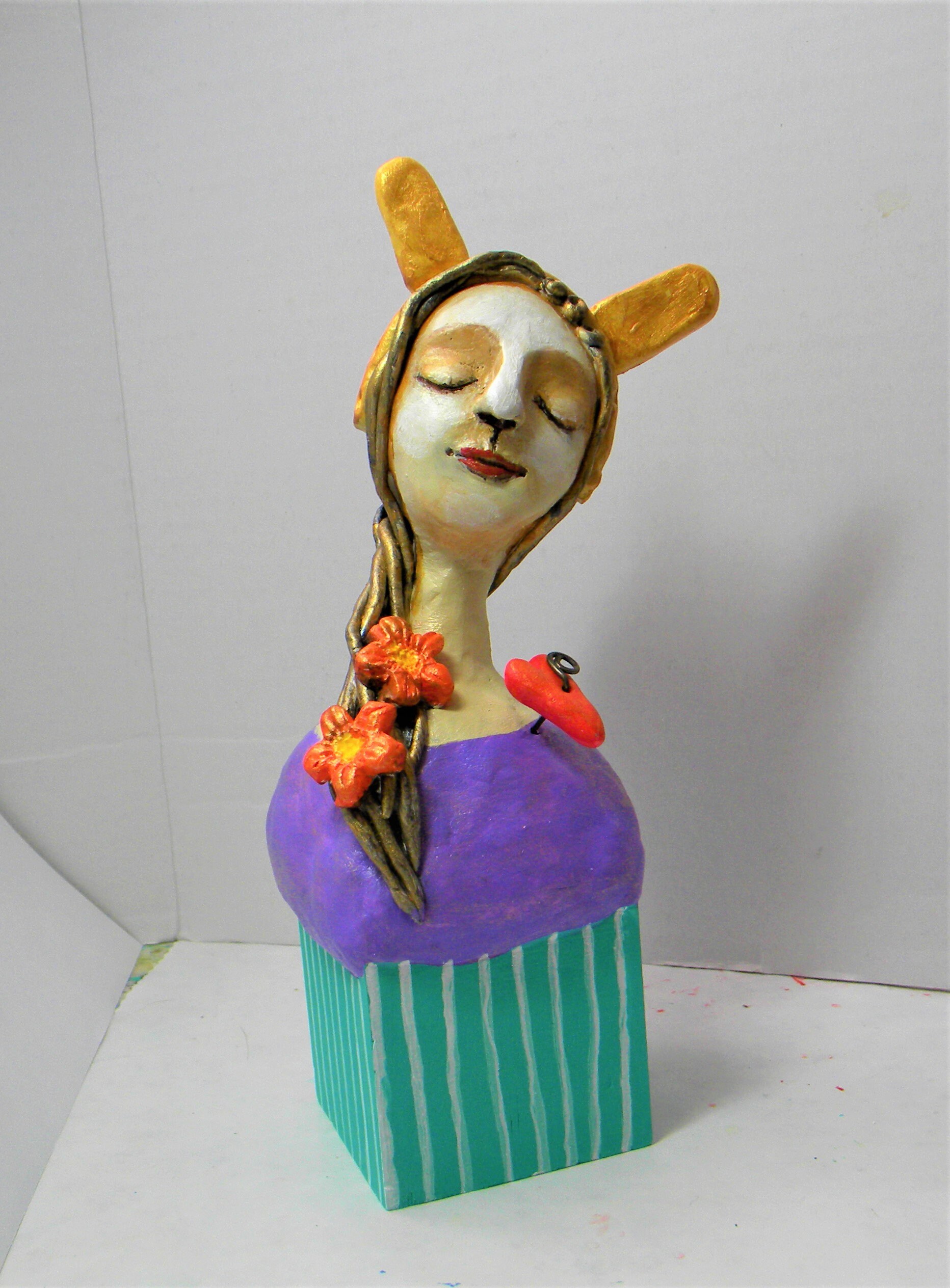 Whimsy Girl Clay Sculpture Etsy
