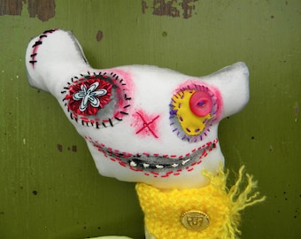 Wonky Wendy Handmade Art Doll | Quirky Collectible Cloth Sculpture