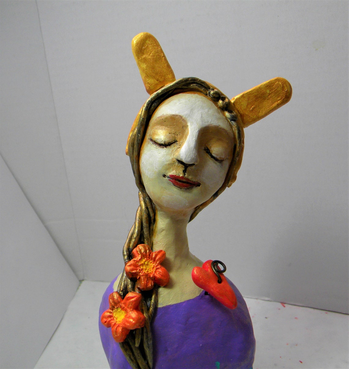 Whimsy Girl Clay Sculpture Etsy